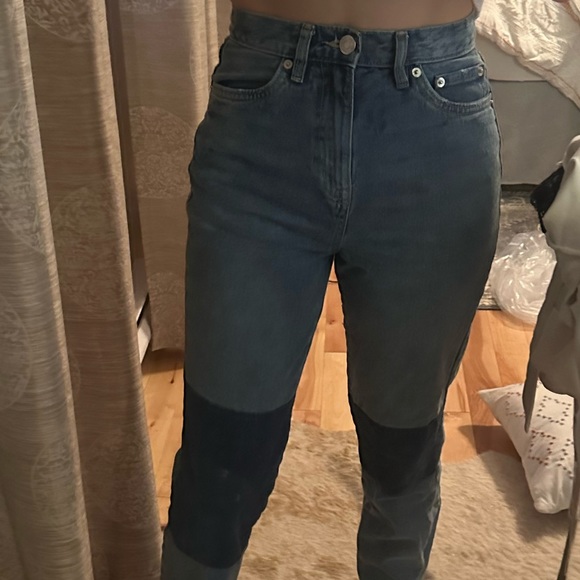 90s Aeropostale high waisted straight leg patchwork jeans size 00 - Picture 9 of 9